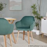 Buena Zebra Wood Green Velvet Contemporary Dining Chairs (Set of 2) 10 Buena Zebra Wood Green Velvet Contemporary Dining Chairs (Set of 2)
