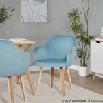 Buena Zebra Wood Light Blue Velvet Contemporary Dining Chairs (Set of 2) 10 Buena Zebra Wood Light Blue Velvet Contemporary Dining Chairs (Set of 2)