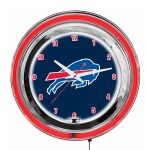 Buffalo Bills 14 Inch Neon Chrome Clock NFL Licensed