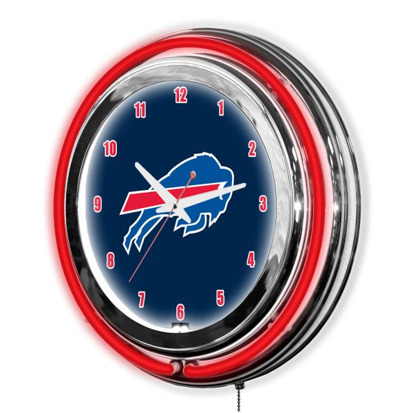 Buffalo Bills 14 Inch Neon Chrome Clock NFL Licensed 2