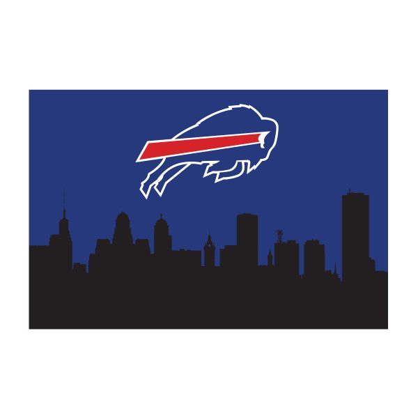 Buffalo Bills Cityscape 2x3 Washable Area Rug Hometown Pride 1