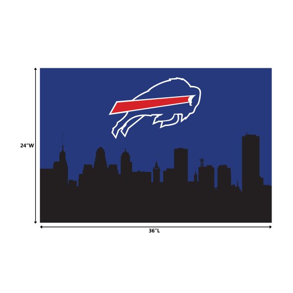 Buffalo Bills Cityscape 2x3 Washable Area Rug Hometown Pride 2