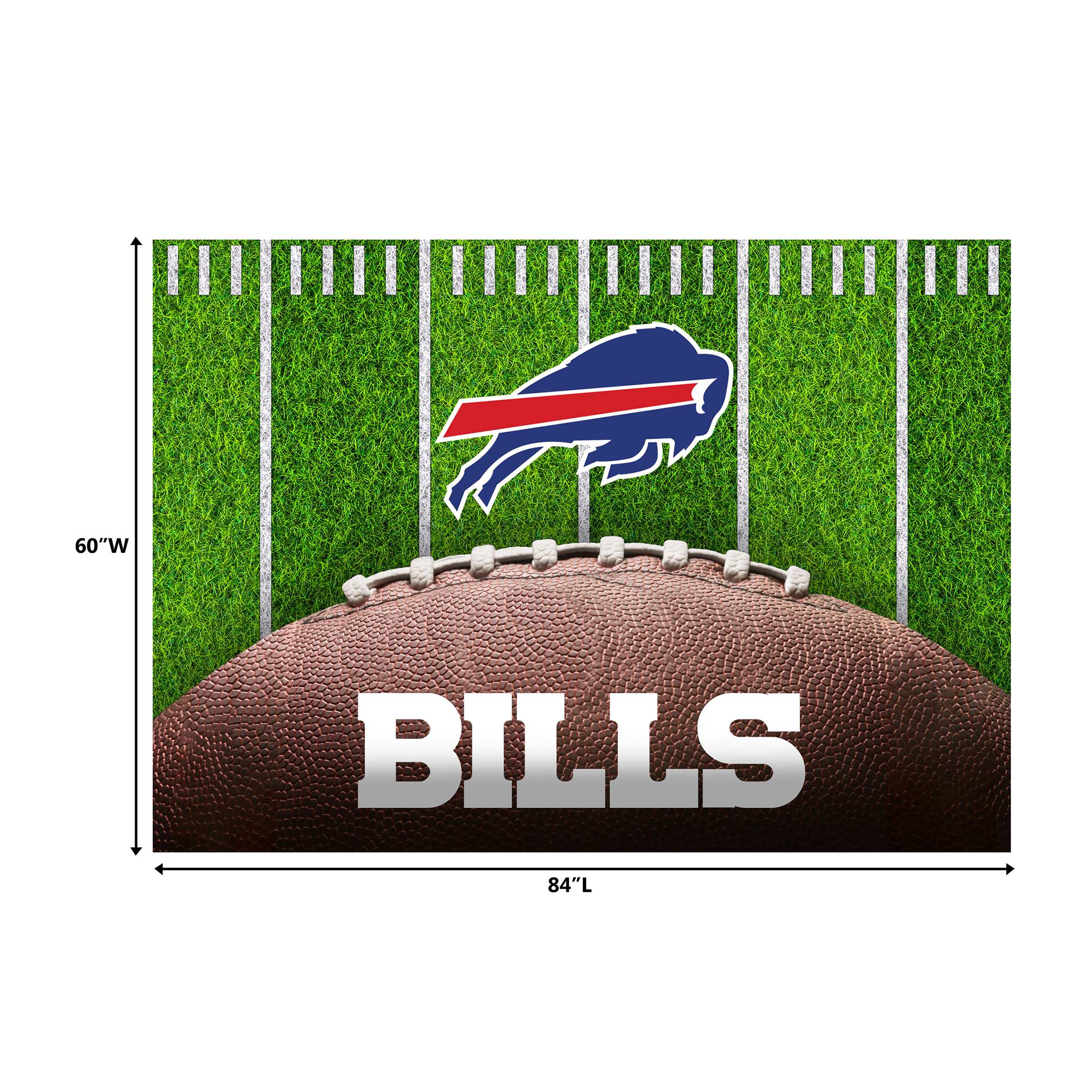Buffalo Bills Football Field Washable Area Rug 5x7 3 Buffalo Bills Football Field Washable Area Rug 5x7 - Image 3