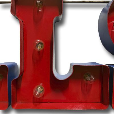 Buffalo Bills Lighted Recycled Metal Wordmark Logo Sign