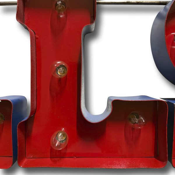 Buffalo Bills Lighted Recycled Metal Wordmark Logo Sign