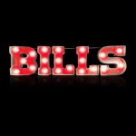 Buffalo Bills Lighted Recycled Metal Wordmark Logo Sign