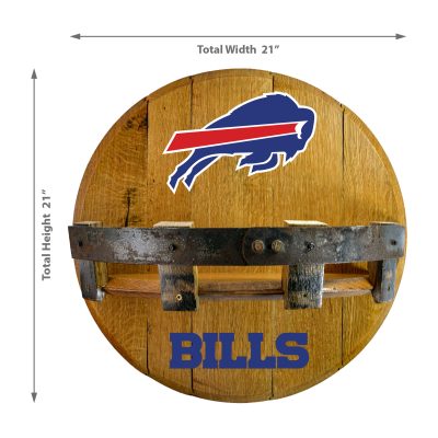 Buffalo Bills Oak Whiskey Barrel Bar Shelf