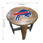 Buffalo Bills Officially Licensed Oak Whiskey Barrel Side Table
