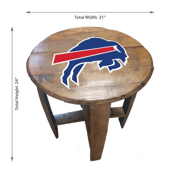 Buffalo Bills Officially Licensed Oak Whiskey Barrel Side Table 2