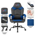 Buffalo Bills Oversized Embroidered Gaming Office Chair with Pouch