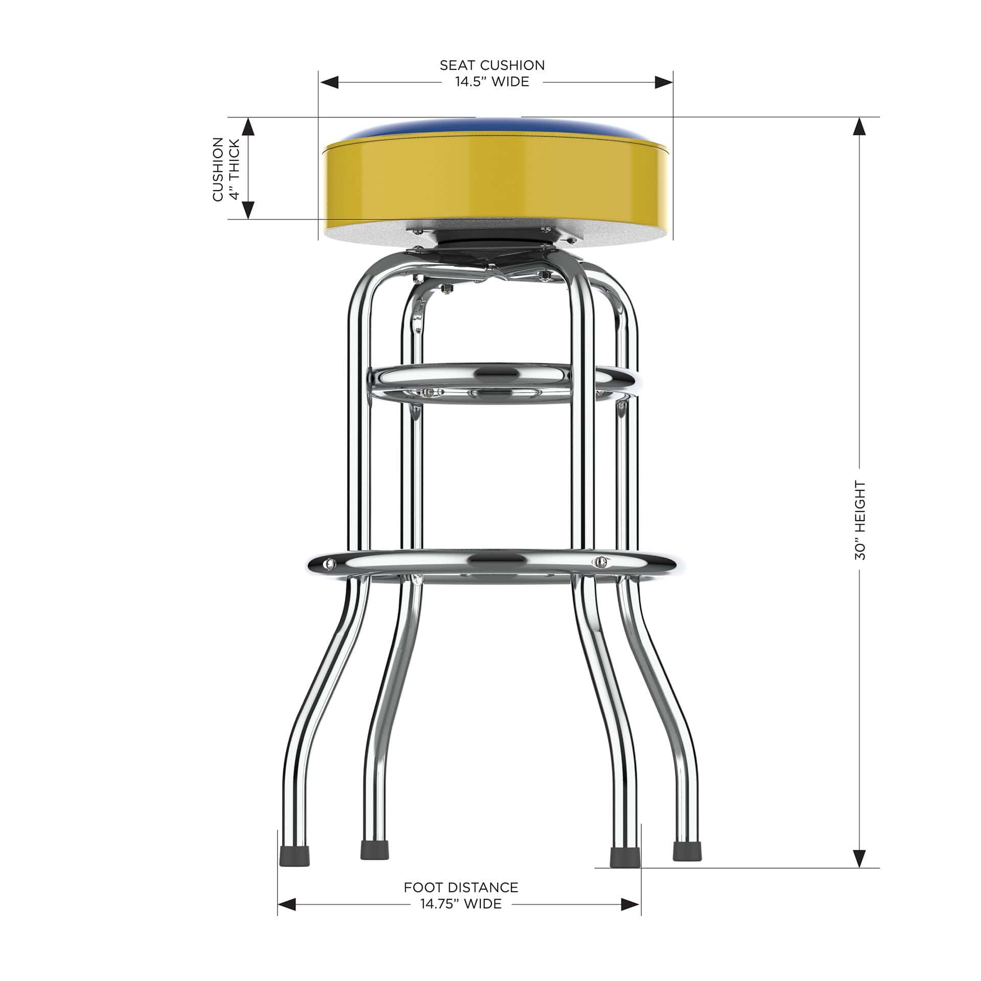 Buffalo Sabres Chrome Bar Stool 6 Buffalo Sabres Chrome Bar Stool - Image 6