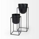 Bumble (Set of 2) 12L x 12W x 32H Black Plant Stands 14 Bumble (Set of 2) 12L x 12W x 32H Black Plant Stands
