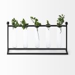 Bunsen Black Metal Five Glass Test Tube Vase
