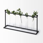 Bunsen Black Metal Five Glass Test Tube Vase