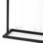 Bunsen Black Metal Five Glass Test Tube Vase