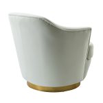 Burkhard Ivory Velvet Swivel Barrel Chair with Golden Base 8 Burkhard Ivory Velvet Swivel Barrel Chair with Golden Base