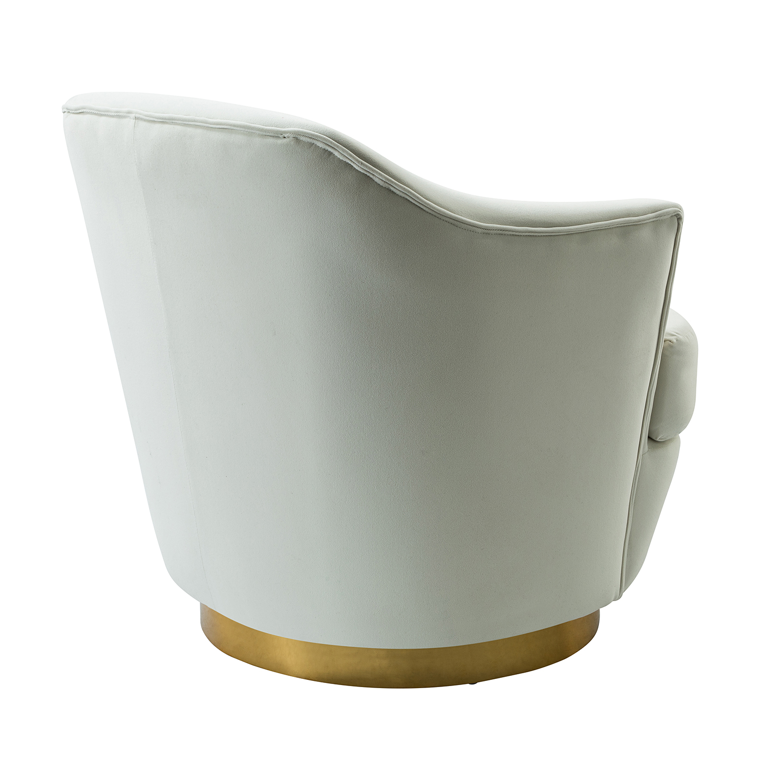 Burkhard Ivory Velvet Swivel Barrel Chair with Golden Base 3 Burkhard Ivory Velvet Swivel Barrel Chair with Golden Base - Image 3