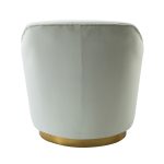 Burkhard Ivory Velvet Swivel Barrel Chair with Golden Base 9 Burkhard Ivory Velvet Swivel Barrel Chair with Golden Base