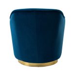Burkhard Navy Velvet Swivel Barrel Chair with Golden Base 9 Burkhard Navy Velvet Swivel Barrel Chair with Golden Base