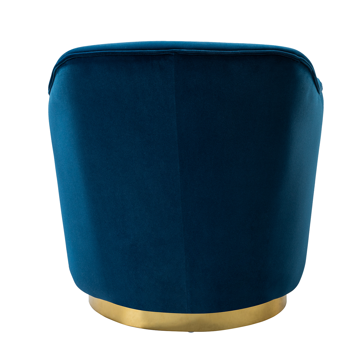 Burkhard Navy Velvet Swivel Barrel Chair with Golden Base 4 Burkhard Navy Velvet Swivel Barrel Chair with Golden Base - Image 4