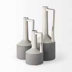 Burton 10.2H Small Two Tone Gray Ceramic Jug Vase