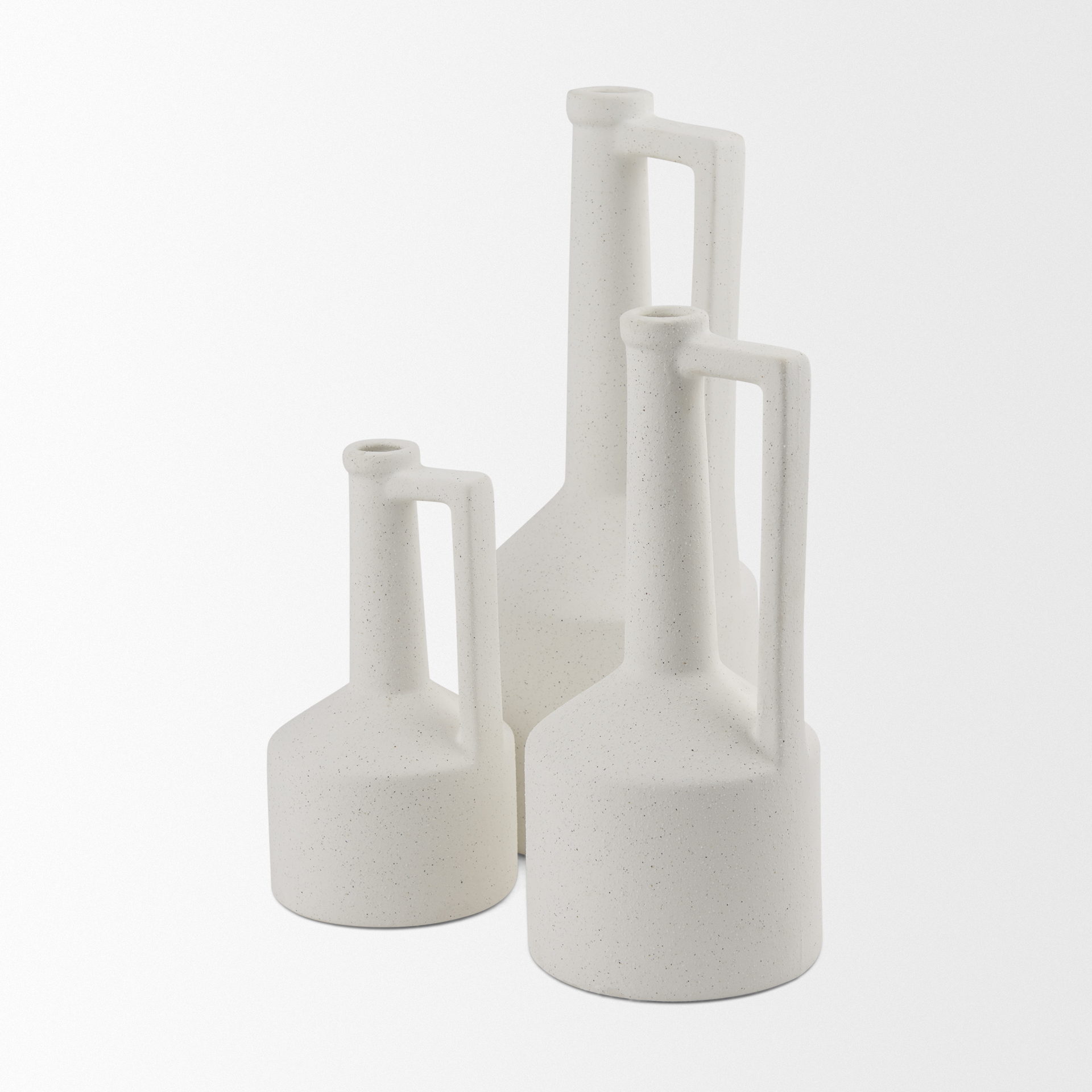 Burton 10.8H Small White Ceramic Jug Vase 14 Burton 10.8H Small White Ceramic Jug Vase - Image 14