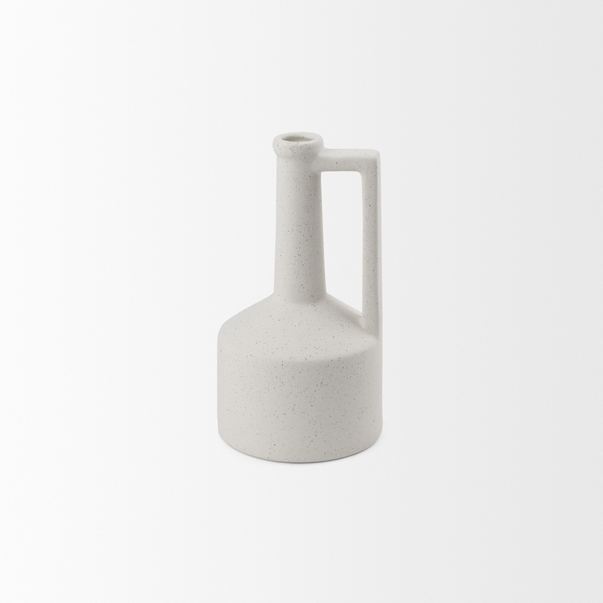 Burton 10.8H Small White Ceramic Jug Vase 6 Burton 10.8H Small White Ceramic Jug Vase - Image 6
