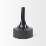 Burton 11.6H Medium Glossy and Matte Black Ceramic Jug Vase