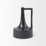 Burton 11.6H Medium Glossy and Matte Black Ceramic Jug Vase