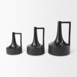 Burton 11.6H Medium Glossy and Matte Black Ceramic Jug Vase