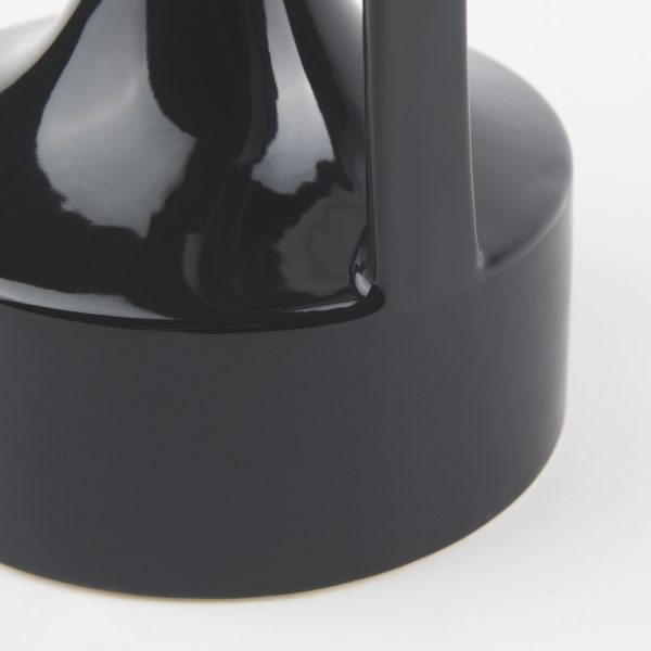 Burton 11.6H Medium Glossy and Matte Black Ceramic Jug Vase 9