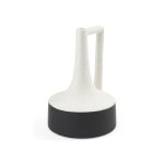 Burton 11.6H Medium White and Black Ceramic Jug Vase