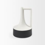 Burton 11.6H Medium White and Black Ceramic Jug Vase