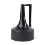 Burton 13.1H Large Glossy and Matte Black Ceramic Jug Vase