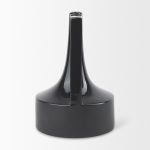 Burton 13.1H Large Glossy and Matte Black Ceramic Jug Vase