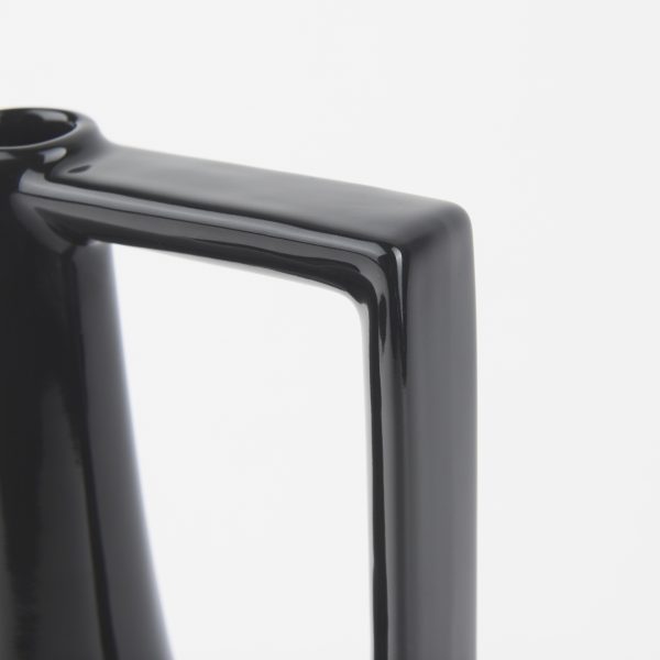 Burton 13.1H Large Glossy and Matte Black Ceramic Jug Vase 8