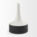 Burton 13.1H Large White and Black Ceramic Jug Vase