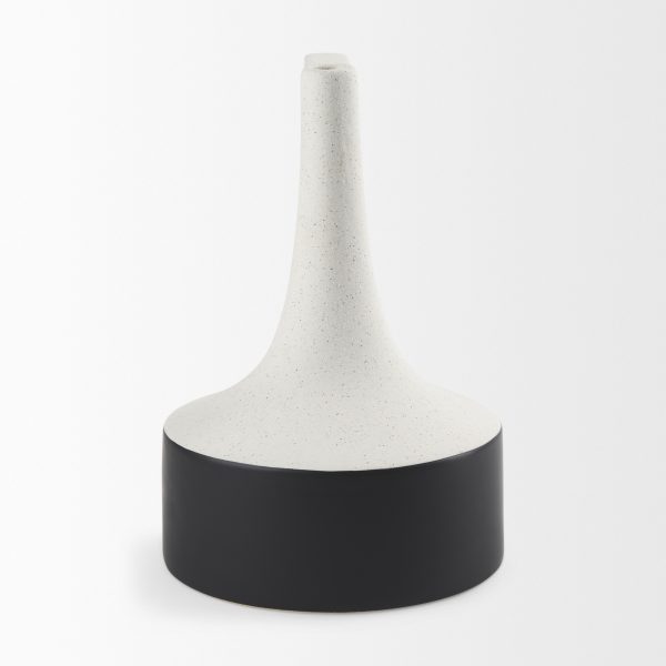 Burton 13.1H Large White and Black Ceramic Jug Vase 3