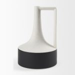 Burton 13.1H Large White and Black Ceramic Jug Vase