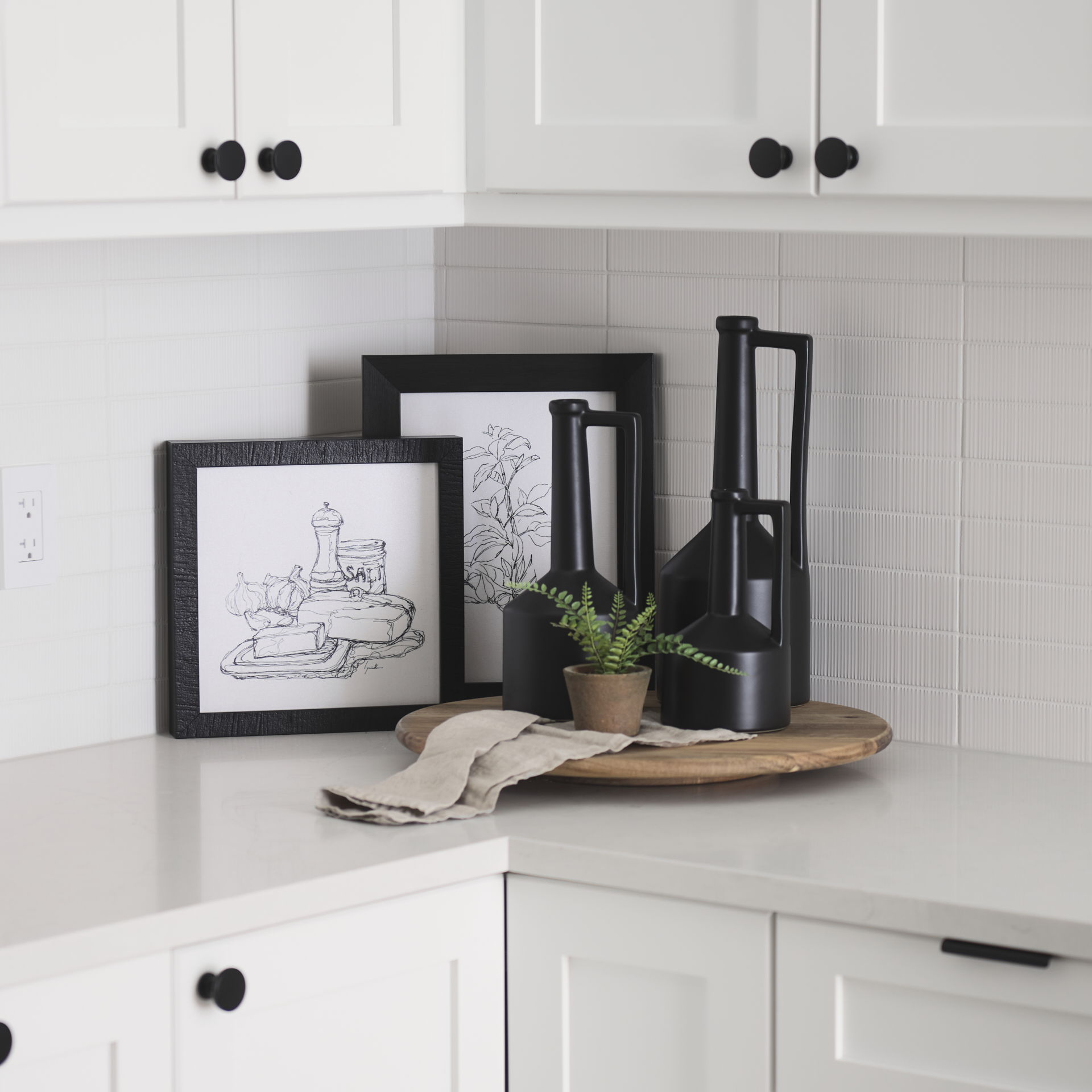 Burton 14.2H Medium Matte Black Ceramic Jug Vase 3 Burton 14.2H Medium Matte Black Ceramic Jug Vase - Image 3