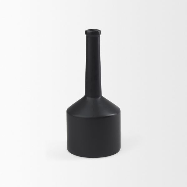 Burton 14.2H Medium Matte Black Ceramic Jug Vase 3