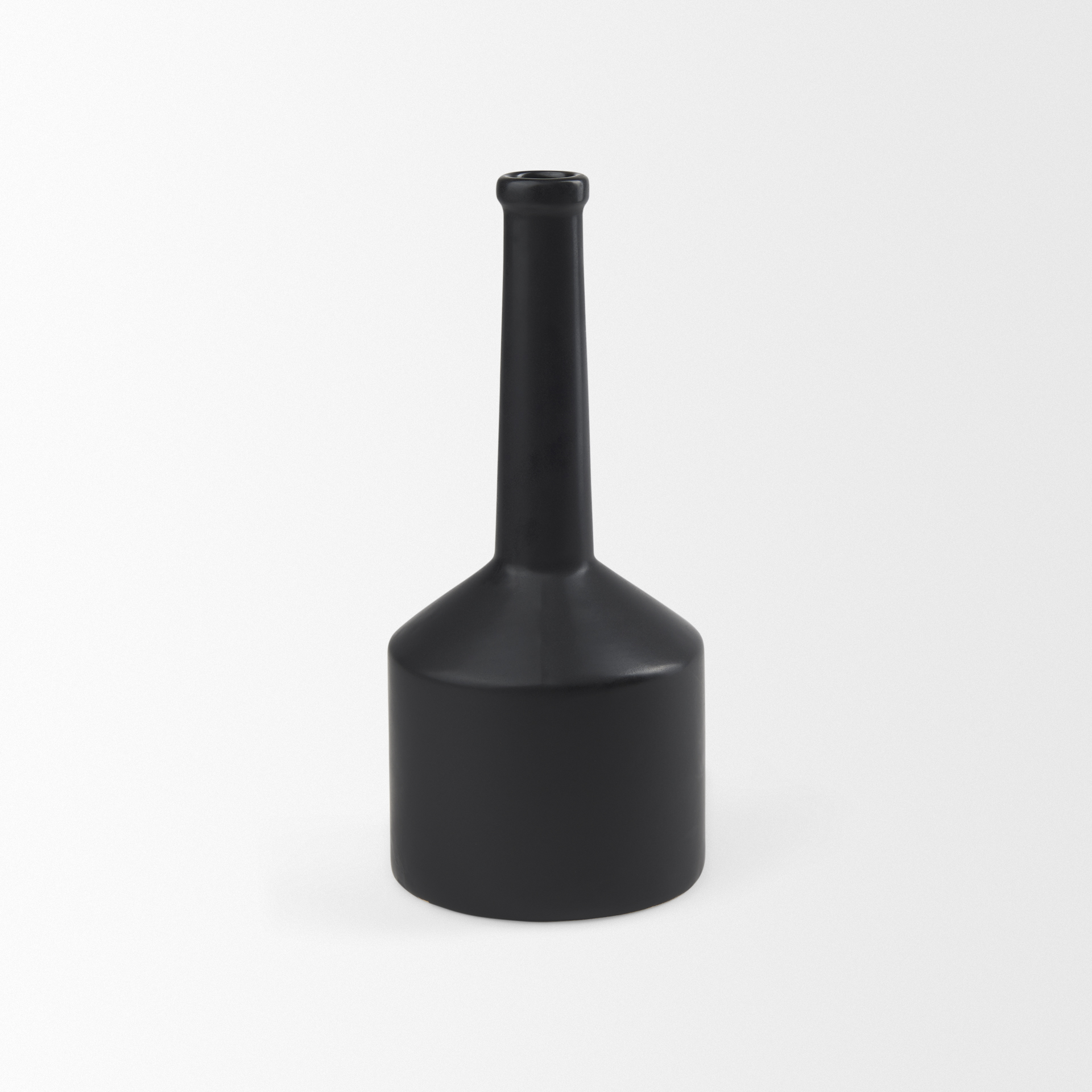 Burton 14.2H Medium Matte Black Ceramic Jug Vase 4 Burton 14.2H Medium Matte Black Ceramic Jug Vase - Image 4