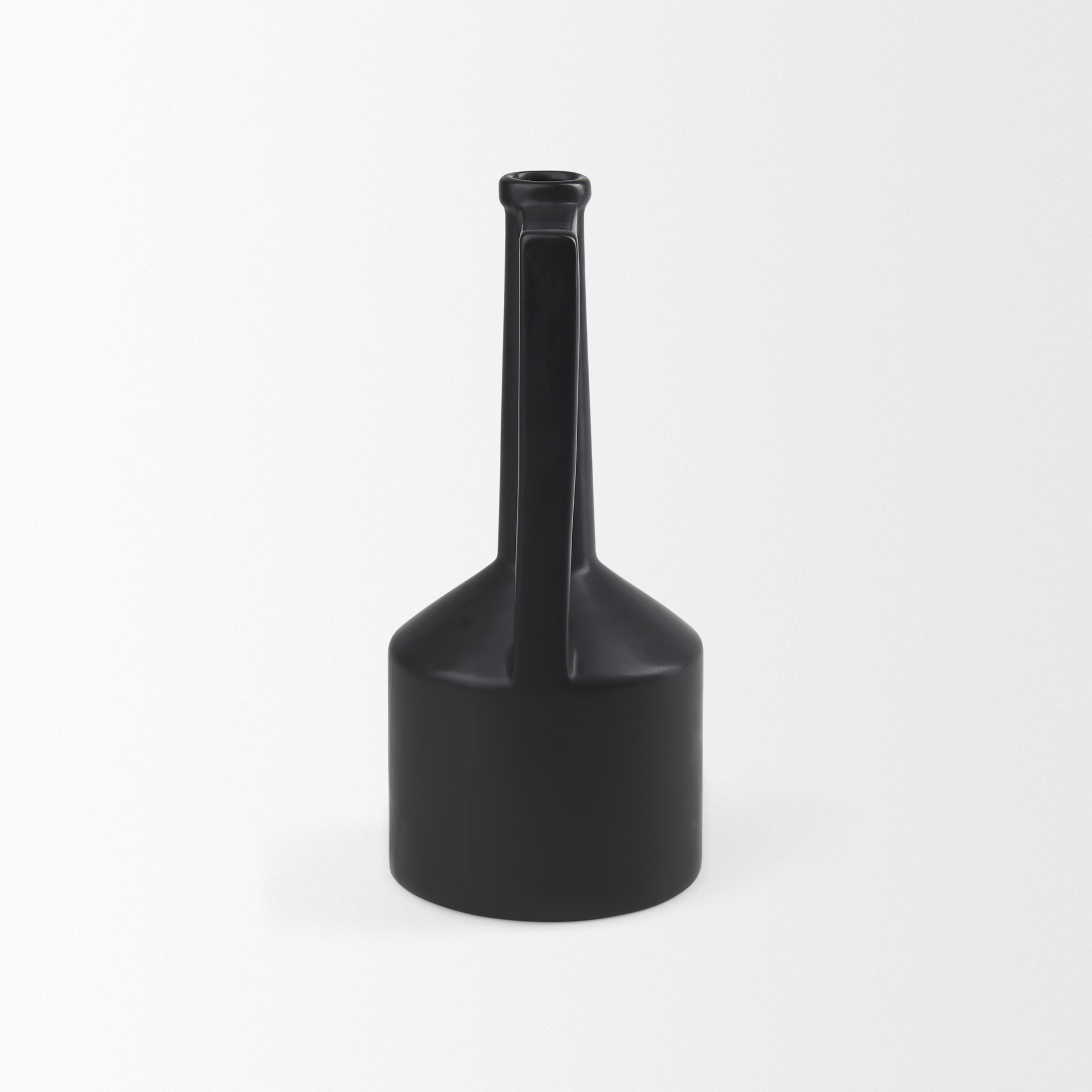 Burton 14.2H Medium Matte Black Ceramic Jug Vase 6 Burton 14.2H Medium Matte Black Ceramic Jug Vase - Image 6
