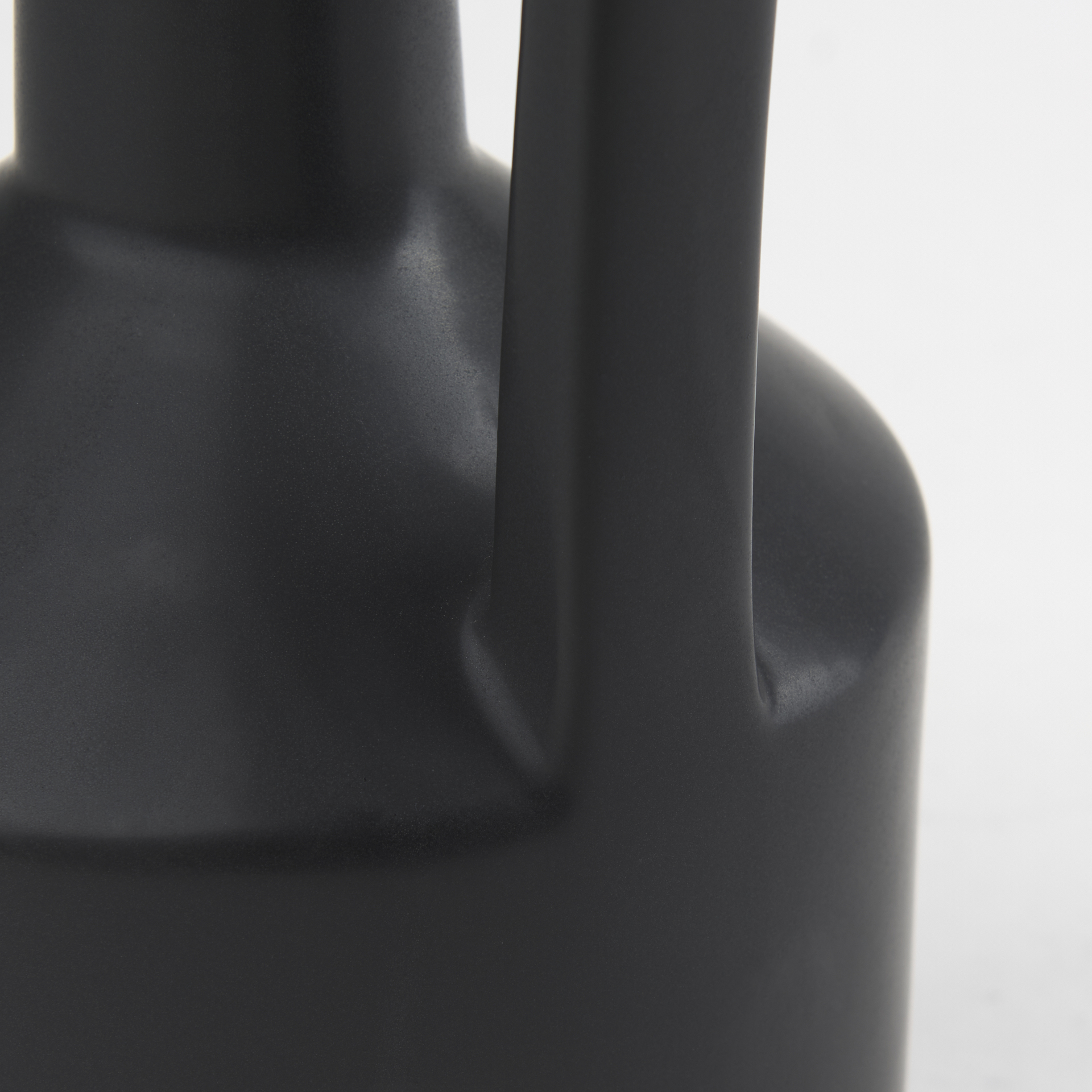 Burton 14.2H Medium Matte Black Ceramic Jug Vase 9 Burton 14.2H Medium Matte Black Ceramic Jug Vase - Image 9