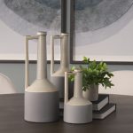 Burton 16.7H Large Two Tone Gray Ceramic Jug Vase