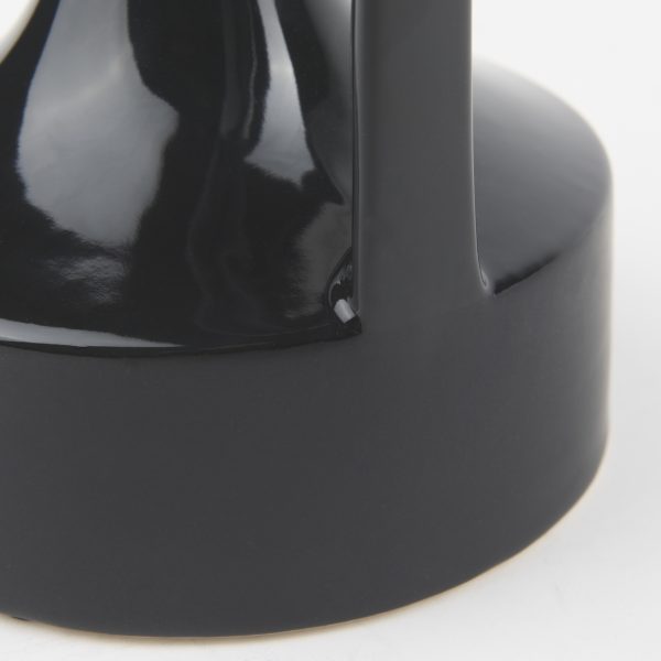 Burton 8.3H Small Glossy and Matte Black Ceramic Jug Vase 9