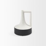 Burton 8.3H Small White and Black Ceramic Jug Vase