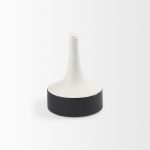 Burton 8.3H Small White and Black Ceramic Jug Vase