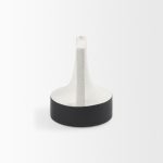 Burton 8.3H Small White and Black Ceramic Jug Vase