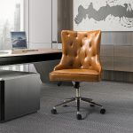 Busiris Camel Vegan Leather Nailhead Trim Swivel Task Chair 6 Busiris Camel Vegan Leather Nailhead Trim Swivel Task Chair